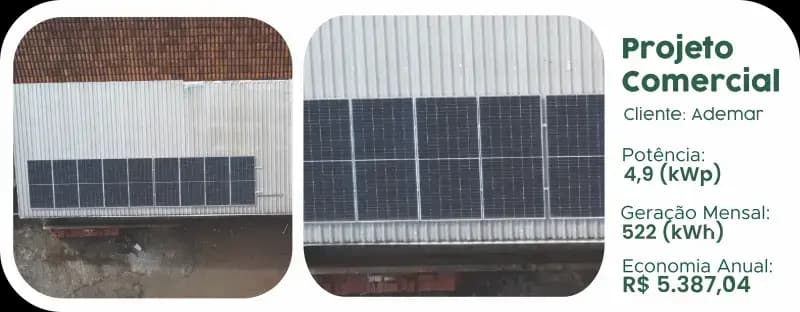 Sistema fotovoltaico comercial em Toledo