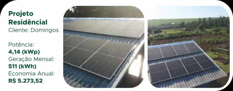 Sistema fotovoltaico residencial instalado em telhado em Foz do Iguaçu