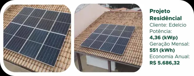 Sistema fotovoltaico residencial instalado em telhado em Cascavel