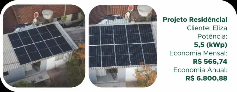 Sistema fotovoltaico residencial instalado em telhado em Foz do Iguaçu